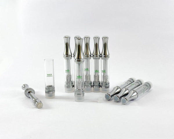 Top airflow and top fill 1ml CBD cartridge pack of 10. Easy fill, perfect airflow every time.