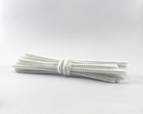 20x 15cm white pipe cleaners.