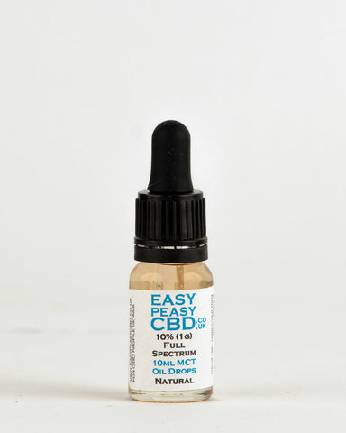 CBD Full Spectrum MCT Oil Drops 10% 10ml Natural flavour