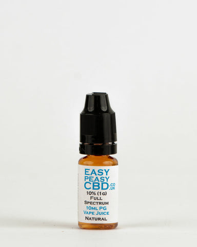 CBD Full Spectrum Propylene Glycol (PG) Vape 10% 10ml Natural flavour