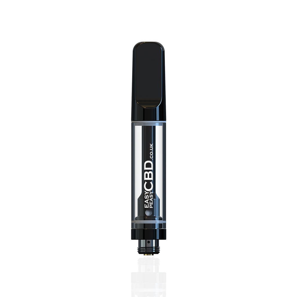 Easy Peasy CBD 1ml full ceramic cartridge in black.