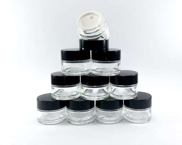 Glass Jar: 15ml, Round, Inner Lid