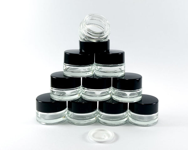 Glass Jar: 5ml, Round, Inner Lid