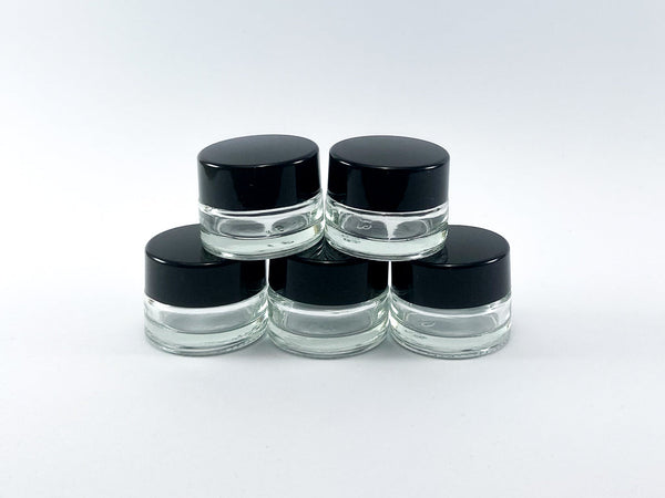 5ml round glass jar with inner lid. Pack of 5.