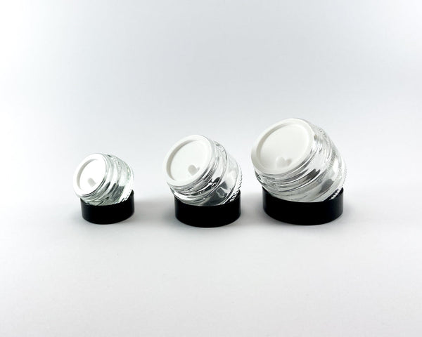 Glass Jar: 30ml, Round, Inner Lid