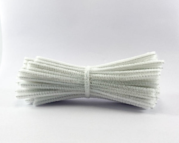 100x 15cm white pipe cleaners.