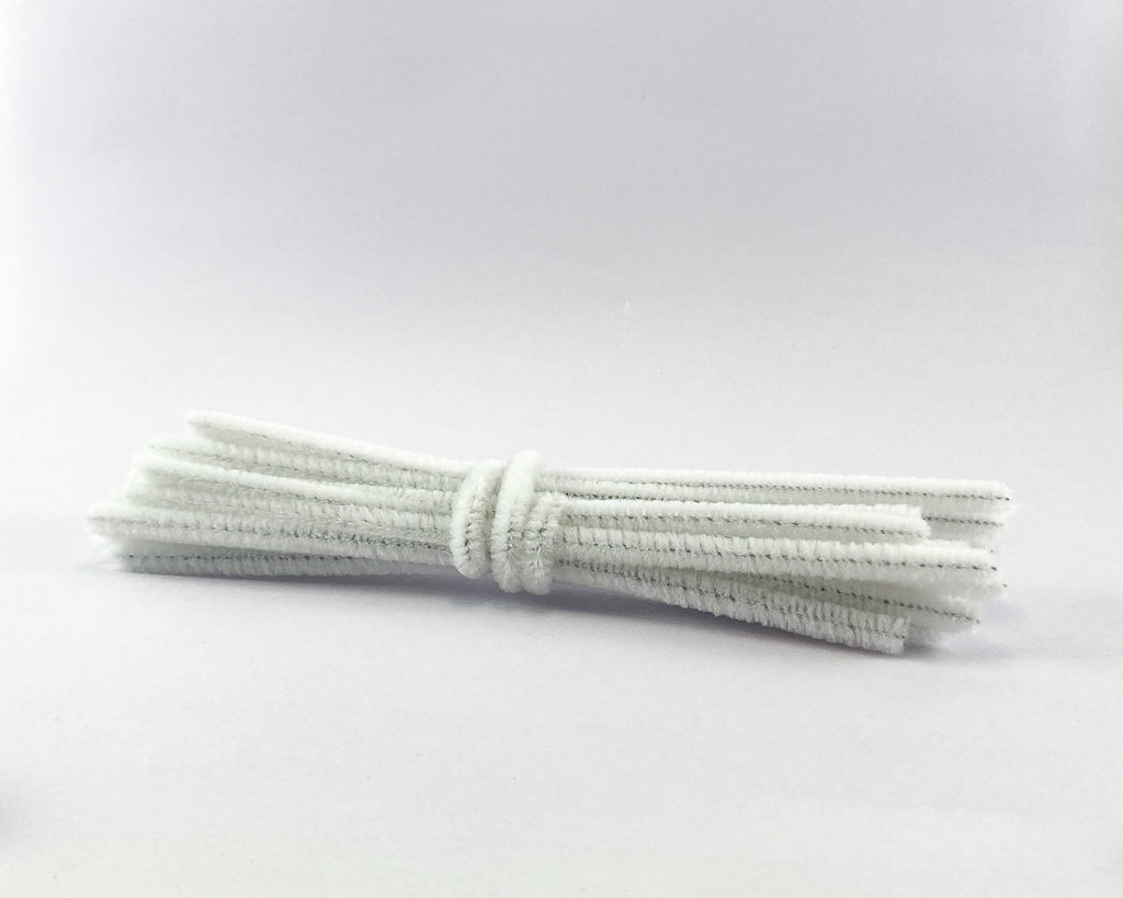 20x 15cm white pipe cleaners.