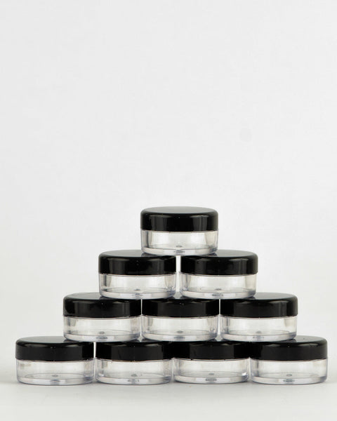 5ml round plastic jar. Pack of 10.