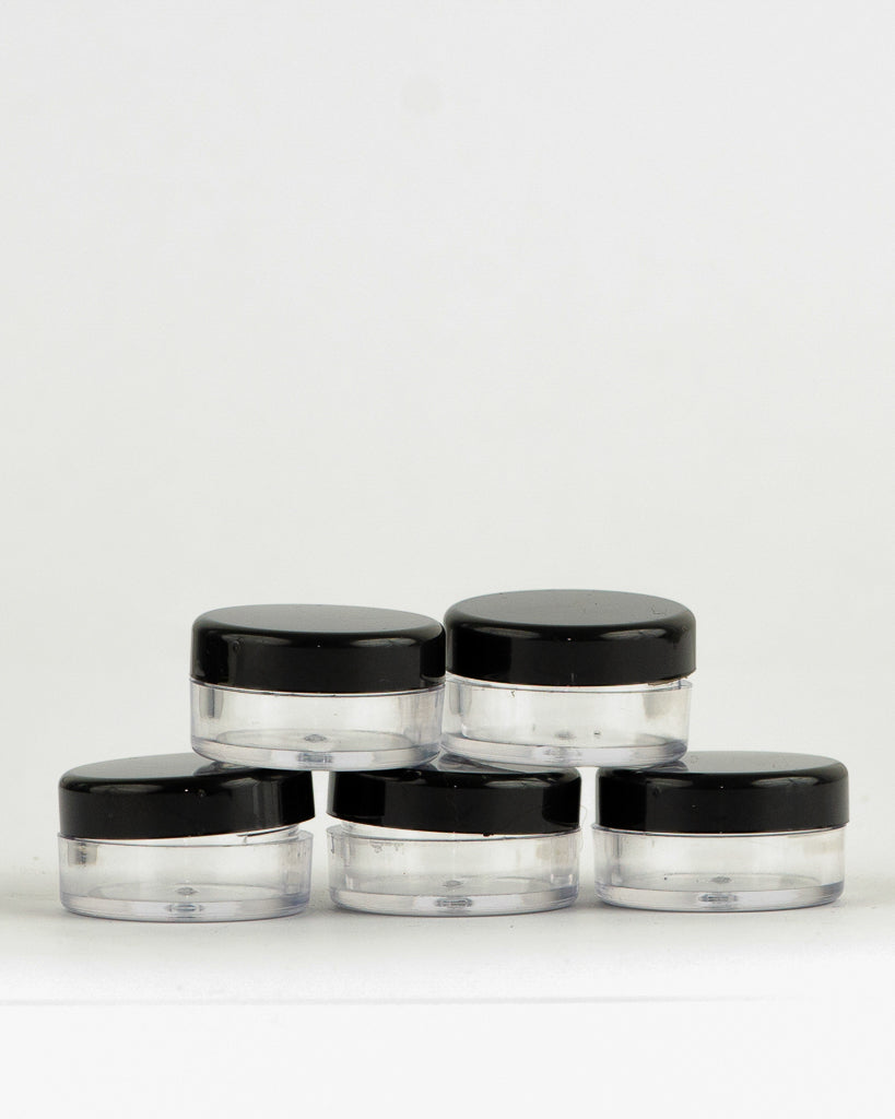 5ml round plastic jar. Pack of 5.