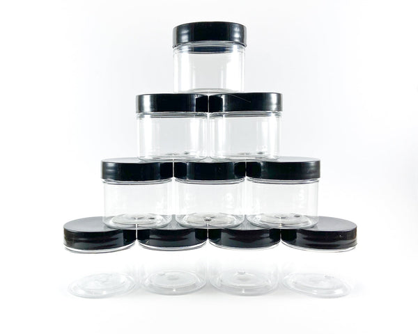 50ml round plastic jar. Pack of 10.