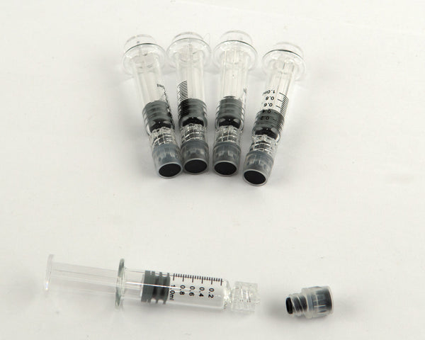 1ml borosilicate glass syringe. Pack of 5.