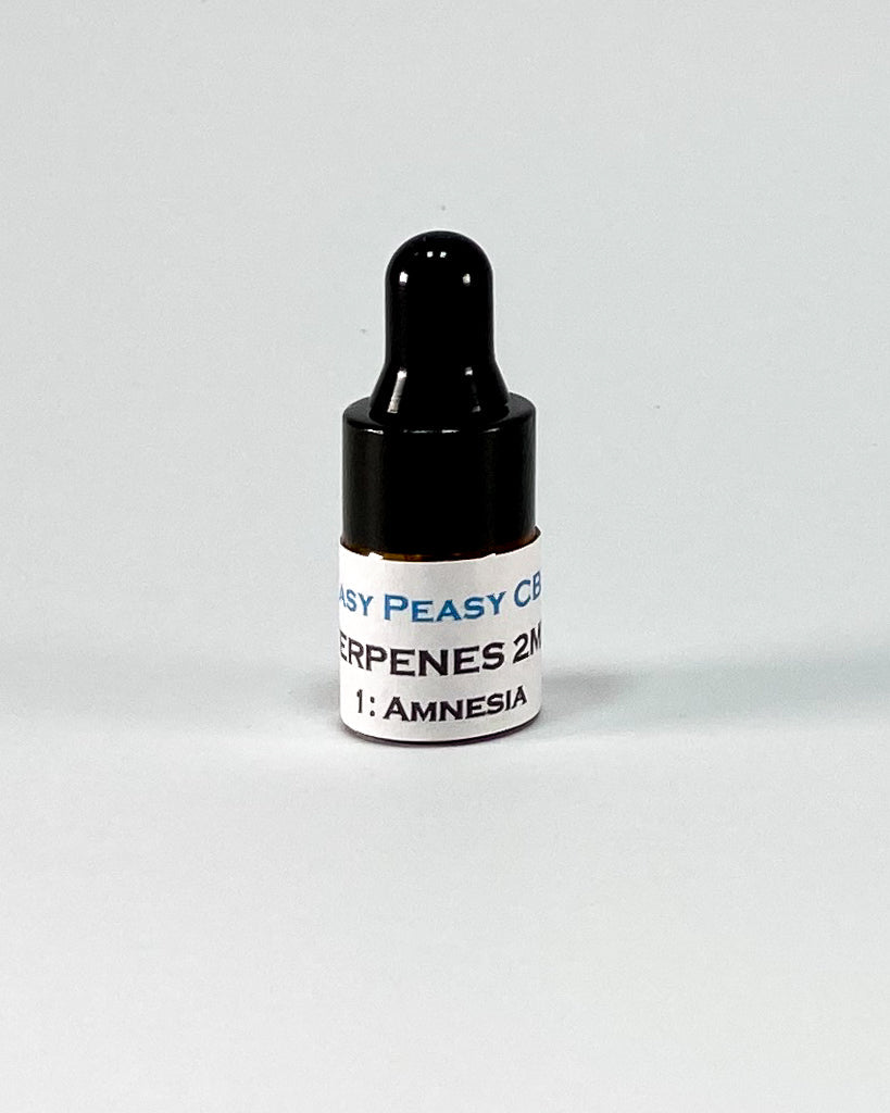 2ml terpenes with glass dropper. Profile #1: Amnesia.