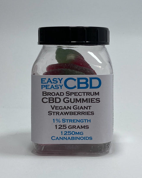 1% Vegan Broad Spectrum Gummies - Giant Strawberries